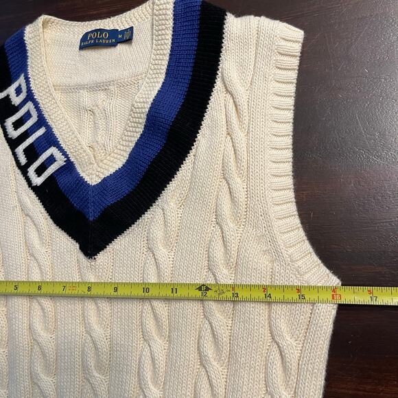 Polo Ralph Lauren Women’s 100% Cotton Knit Cricket Vest Size Medium - Picture 5 of 7